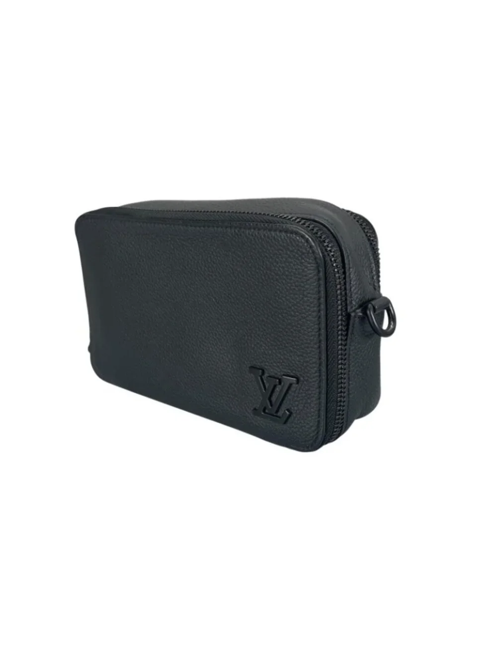 Louis Vuitton Alpha Wearable Wallet Shoulder Bag Leather Black Aerogram